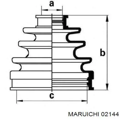 02144 Maruichi-156 osłona przegubu homokinetycznego półosi przedniej wewnętrzna