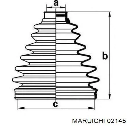 02145 Maruichi-156 Osłona przegubu homokinetycznego półosi przedniej zewnętrzna