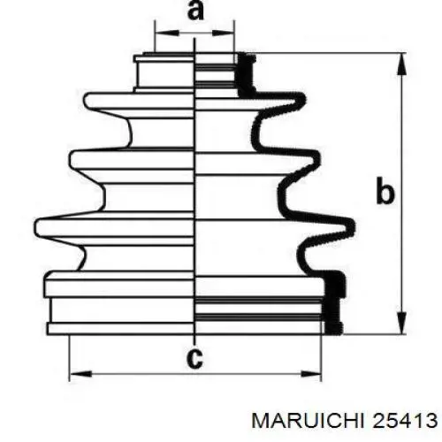 25413 Maruichi-156 osłona przegubu homokinetycznego półosi przedniej zewnętrzna