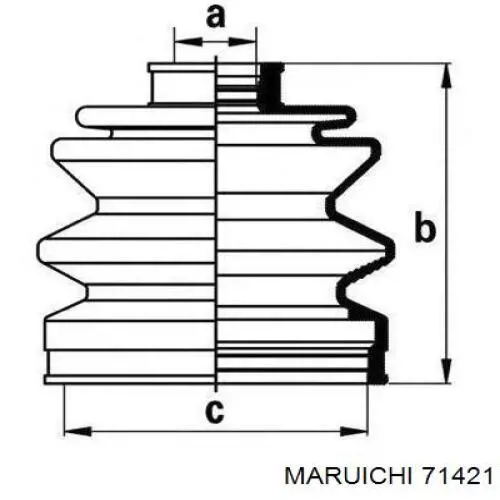 71421 Maruichi-156 Osłona przegubu homokinetycznego półosi przedniej zewnętrzna