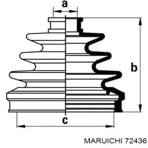 72436 Maruichi-156 Osłona przegubu homokinetycznego półosi przedniej wewnętrzna