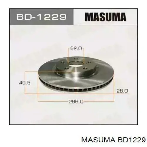 BD1229 Masuma Tarcza hamulcowa przednia