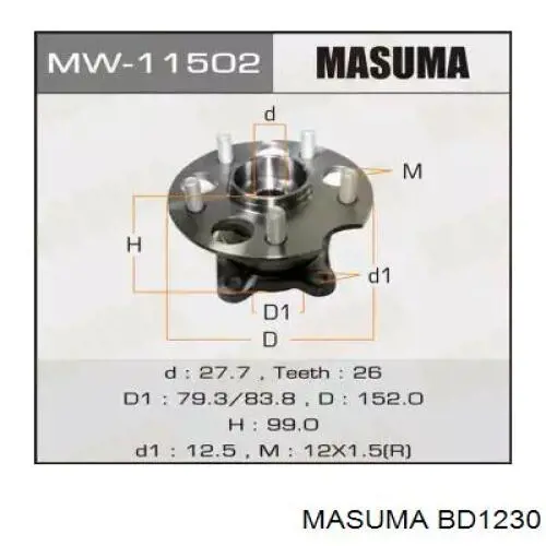 Tarcza hamulcowa przednia BD1230 Masuma