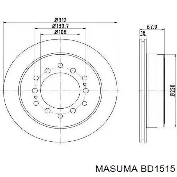 Tarcza hamulcowa tylna Masuma BD1515 cena, od 57,93 USD