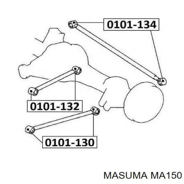 Drążek poprzeczny zawieszenia tylnego Masuma MA150 cena, od 93,64 USD