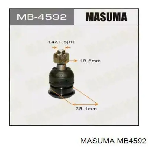 MB4592 Masuma Sworzeń wahacza dolny