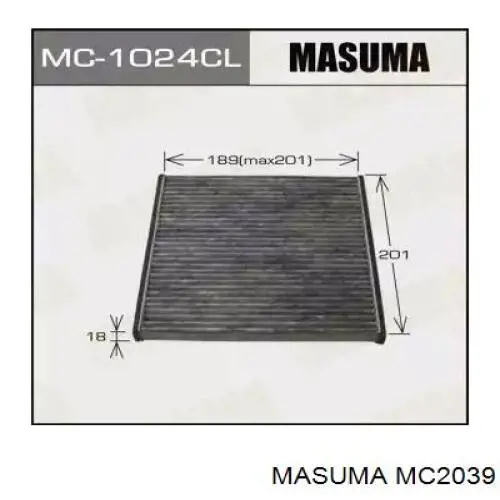 Filtr kabiny Masuma MC2039 cena, od 7,71 USD
