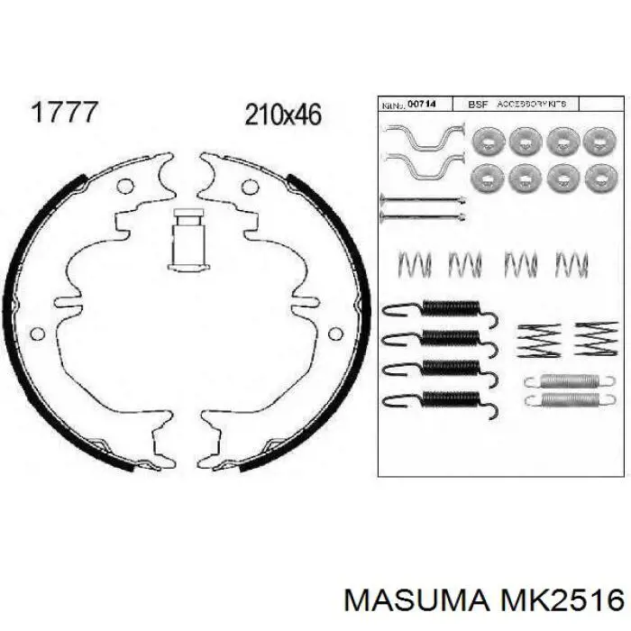 Klocki hamulca ręcznego MK2516 Masuma