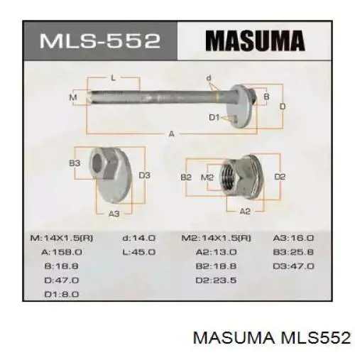 MLS552 Masuma Śruba mocowania wahacza przedniego, dolnego