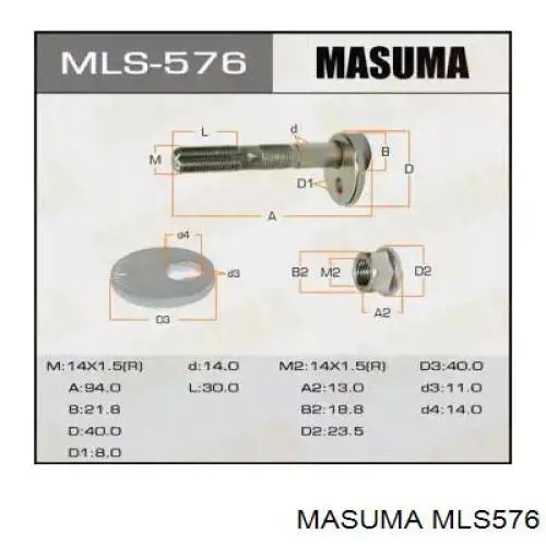 MLS576 Masuma Śruba regulacji tylnego wahacza (dla zbieżności), wewnętrzny