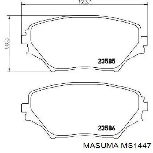 MS1447 Masuma Klocki hamulcowe przednie tarczowe