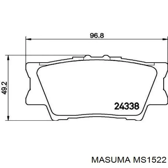 MS1522 Masuma Okładziny (klocki) do hamulców tarczowych tylne