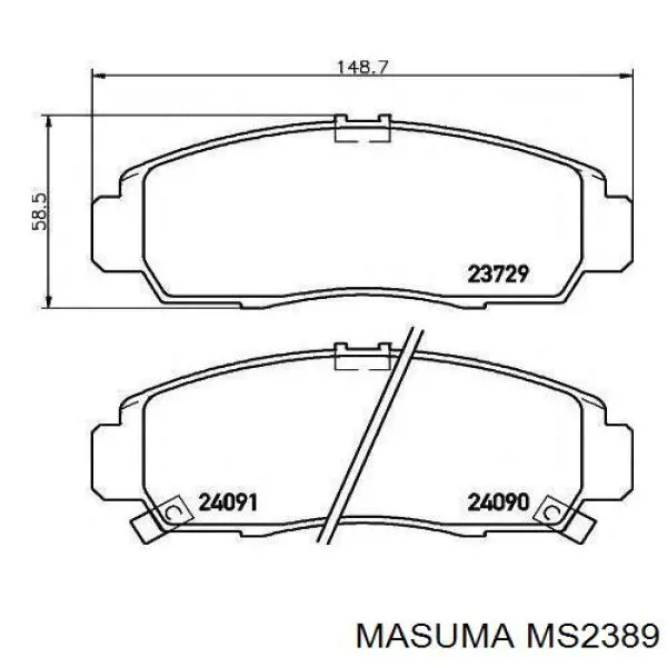 MS2389 Masuma Klocki hamulcowe przednie tarczowe