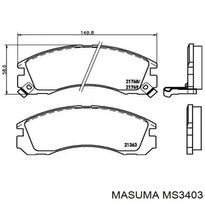 Klocki hamulcowe przednie tarczowe MS3403 Masuma