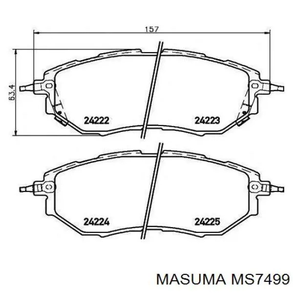 MS7499 Masuma Klocki hamulcowe przednie tarczowe