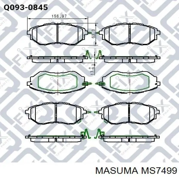 Do koszyka MS7499 Masuma Klocki hamulcowe przednie tarczowe