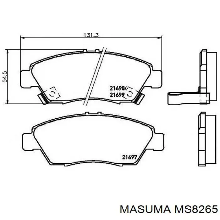 Klocki hamulcowe przednie tarczowe MS8265 Masuma