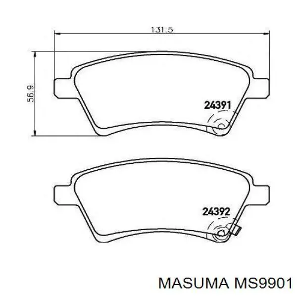 MS9901 Masuma Klocki hamulcowe przednie tarczowe