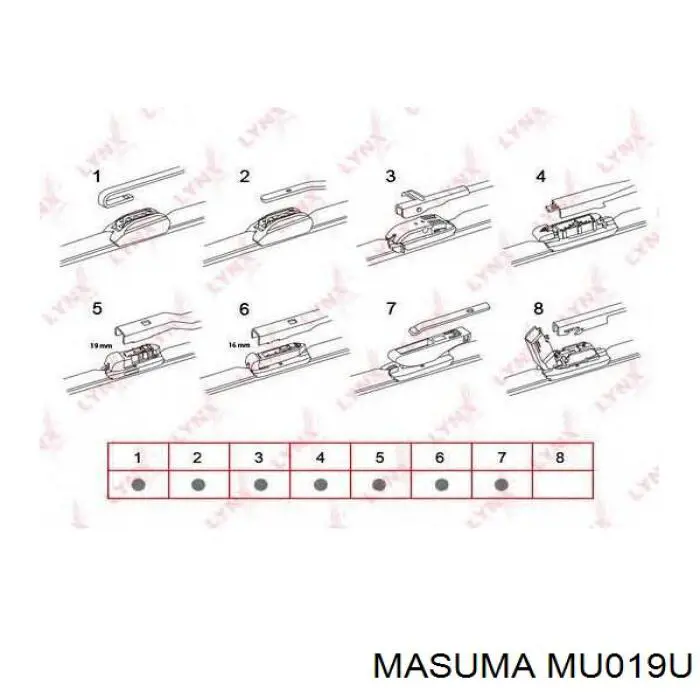 Do koszyka MU019U Masuma Pióro wycieraczki szyby przedniej pasażera