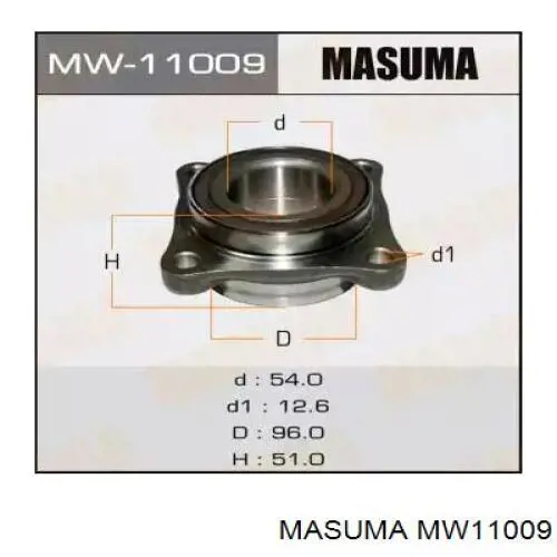 MW11009 Masuma Łożysko piasty przedniej