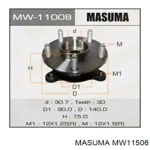 Piasta tylna lewa MW11506 Masuma