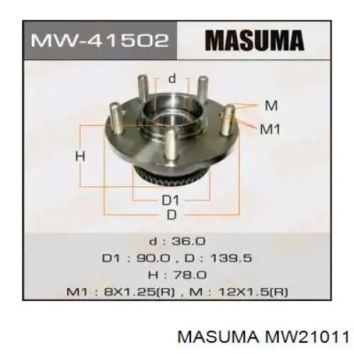 Piasta przednia MW21011 Masuma