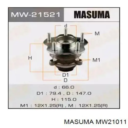 MW21011 Masuma Piasta przednia