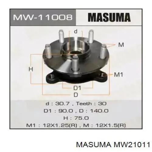 Piasta przednia Masuma MW21011