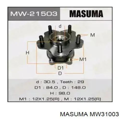 MW31003 Masuma Piasta przednia
