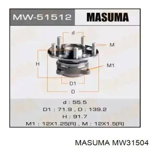 MW31504 Masuma piasta tylna