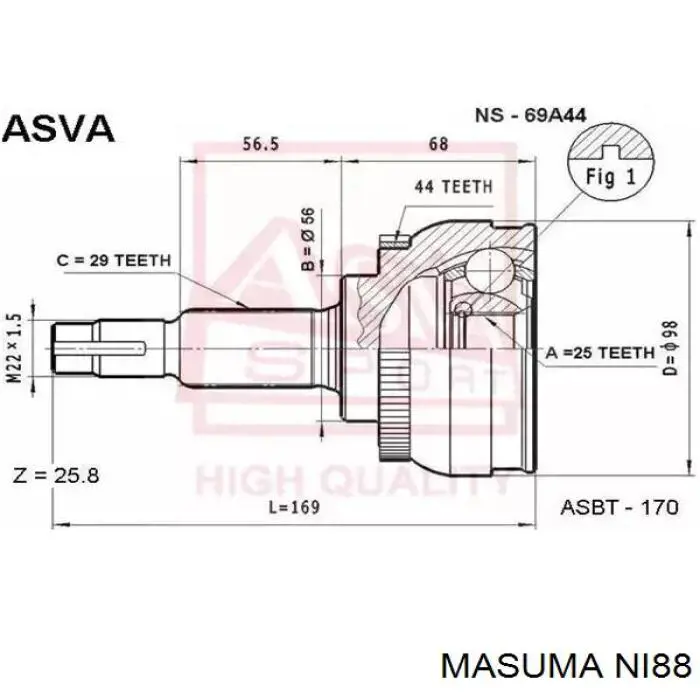 Półoś napędowa przednia prawa do Nissan Teana  J32