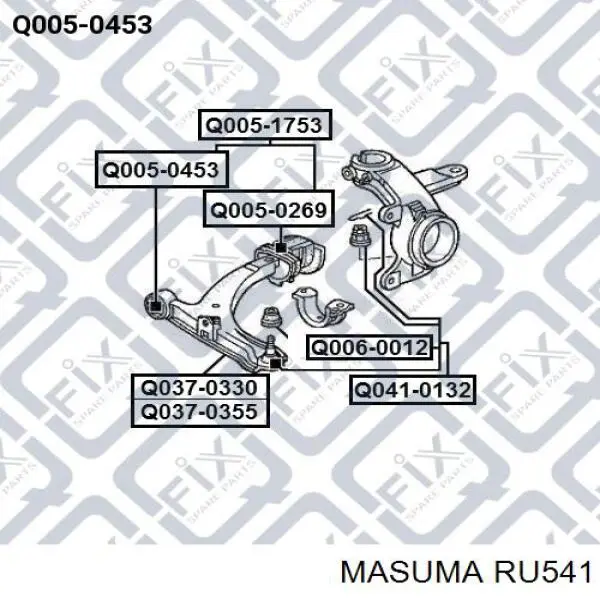 Silentblock przedniego wahacza dolnego Masuma RU541 cena, od 9,23 USD