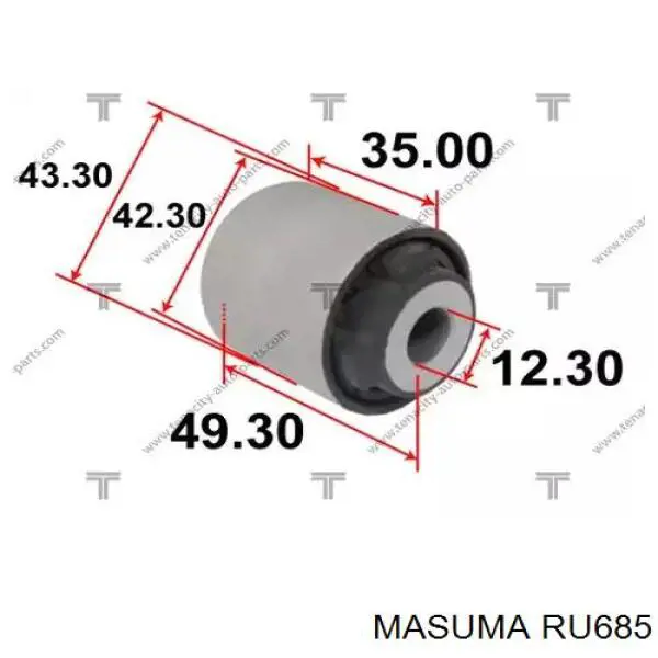 Do koszyka RU685 Masuma Silentblock wahacza poprzecznego tylnego wewnętrzny