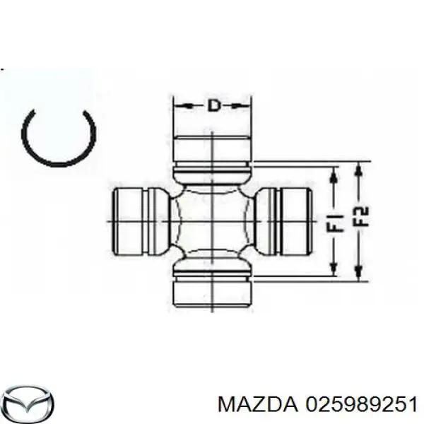 Do koszyka 025989251 Mazda Krzyżak wału Cardana tylnego