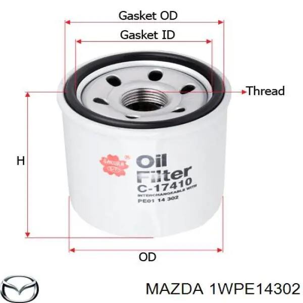 1WPE14302 Mazda Filtr oleju