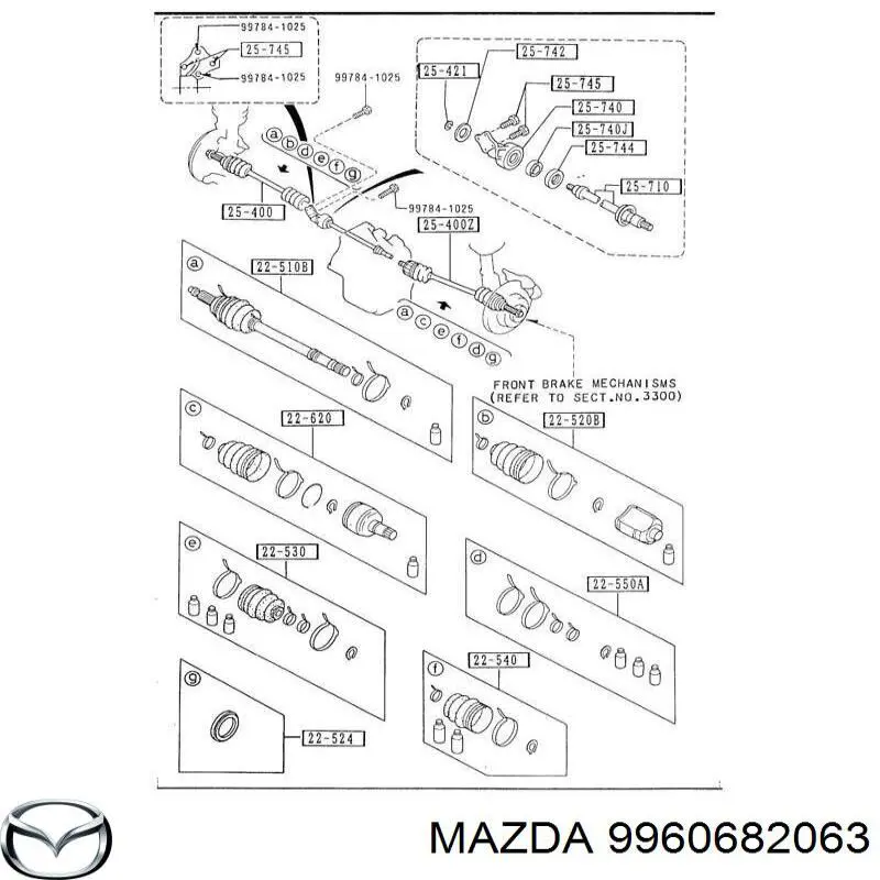 Do koszyka 9960682063 Mazda Łożysko podwieszane półosi przedniej