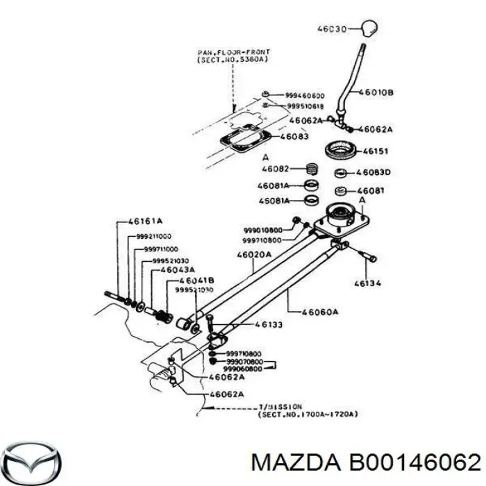 Do koszyka B00146062 Mazda Tuleja mechanizmu zmiany biegów