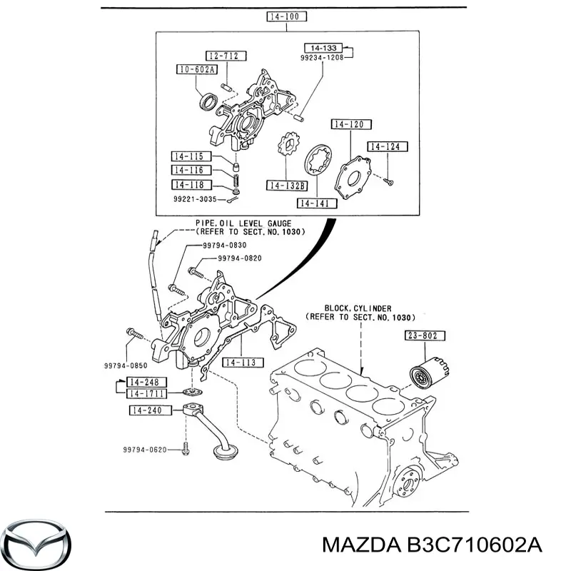 B3C710602A Mazda Uszczelniacz wału korbowego przedni