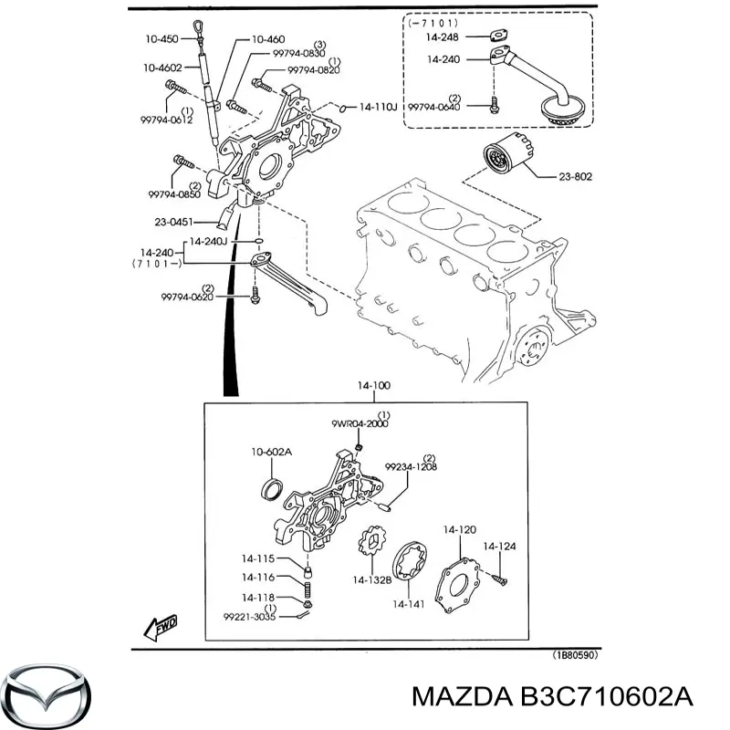 Uszczelniacz wału korbowego przedni Mazda B3C710602A cena, od 5,87 USD