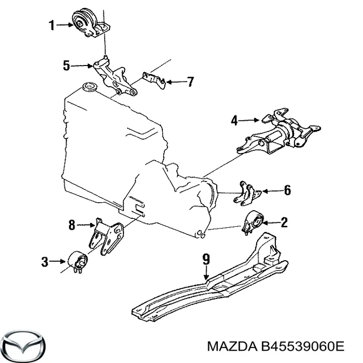 Do koszyka B45539060E Mazda Poduszka (podpora) silnika prawa