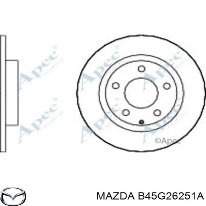 Do koszyka B45G26251A Mazda Tarcza hamulcowa tylna