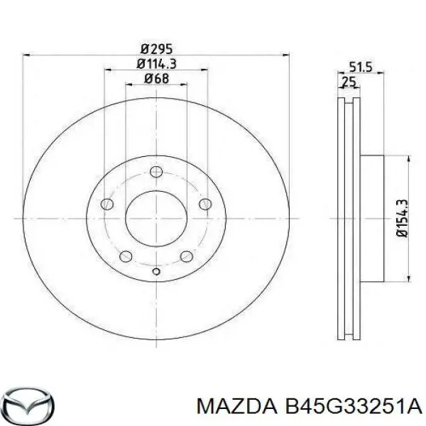 B45G33251A Mazda Tarcza hamulcowa przednia