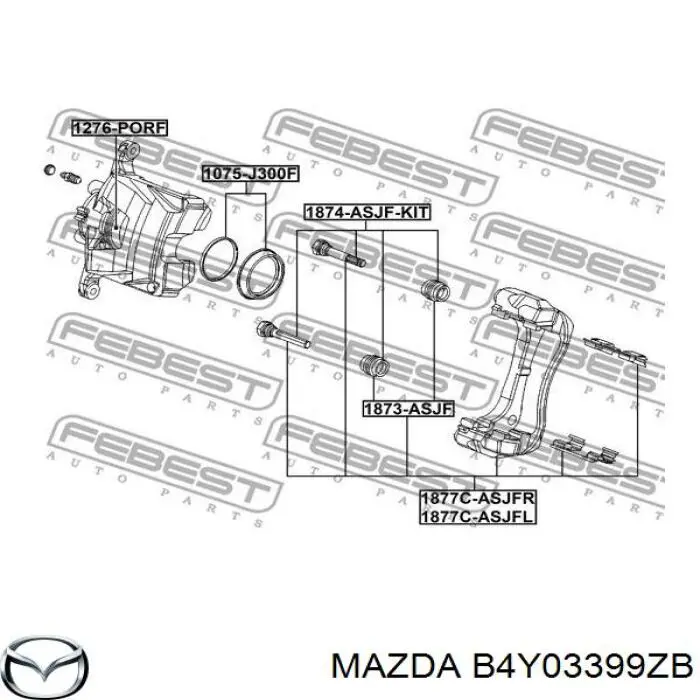 Zacisk hamulcowy przedni lewy Mazda B4Y03399ZB cena, od 99,63 USD