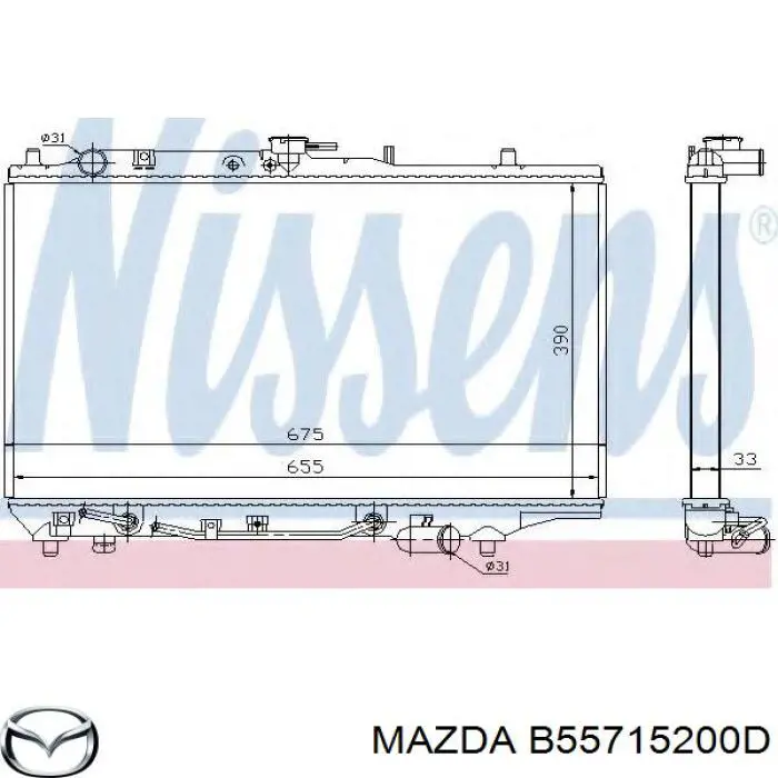 Chłodnica silnika Mazda B55715200D cena, od 63,62 USD