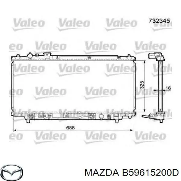 Do koszyka B59615200D Mazda Chłodnica silnika