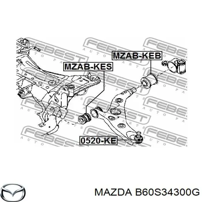 Wahacz zawieszenia przedniego dolny prawy Mazda B60S34300G cena, od 89,07 USD