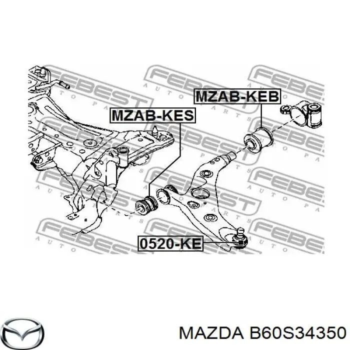 B60S34350 Mazda Wahacz zawieszenia przedniego dolny lewy