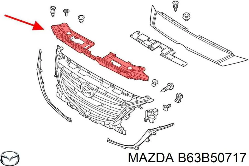 B63B50717 Mazda Wspornik atrapy chłodnicy