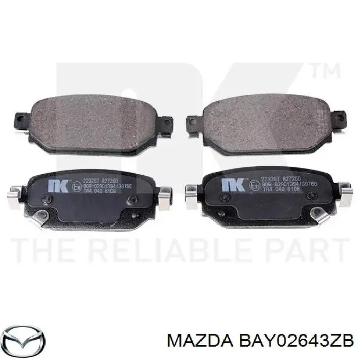 BAY02643ZB Mazda Klocki hamulcowe przednie tarczowe