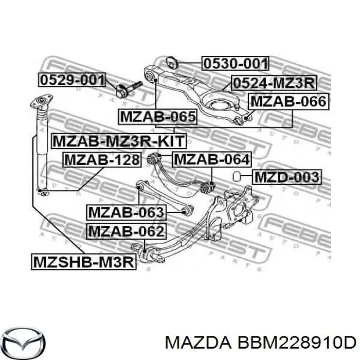 Do koszyka BBM228910D Mazda Amortyzator tylny